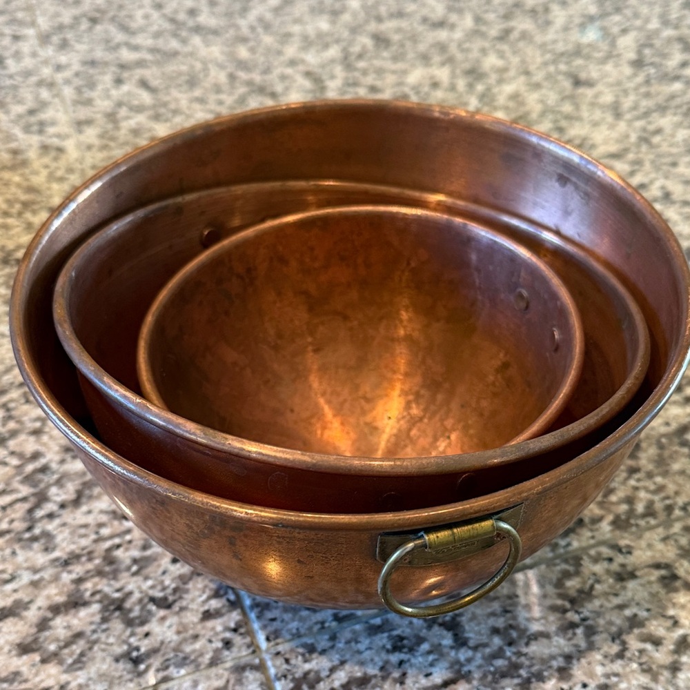 Copper Mixing Bowls Set